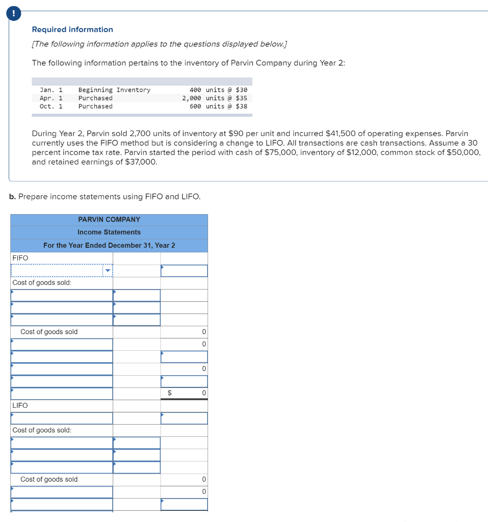 Solved Required Information The Following Information Chegg