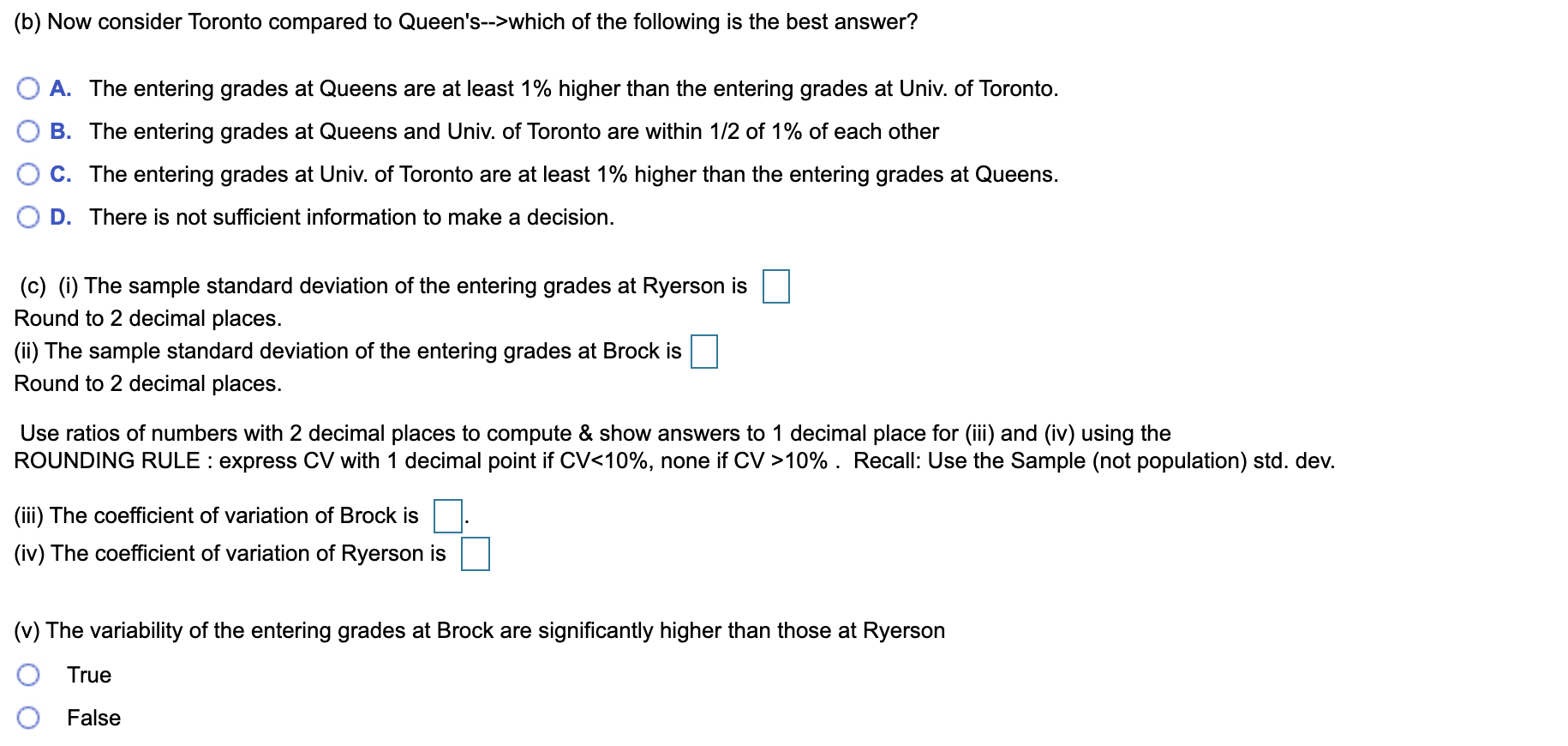 Solved The following data refers to the OAC average grades