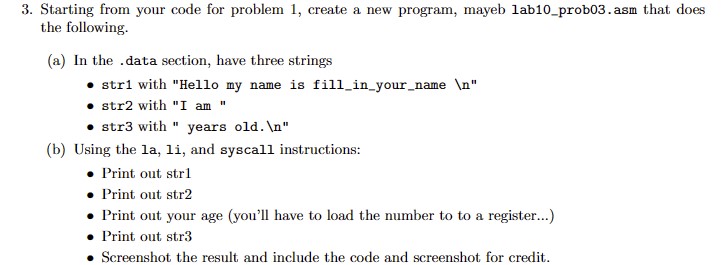 Solved IN MIPS PLEASE Starting from your code for problem 1, | Chegg.com