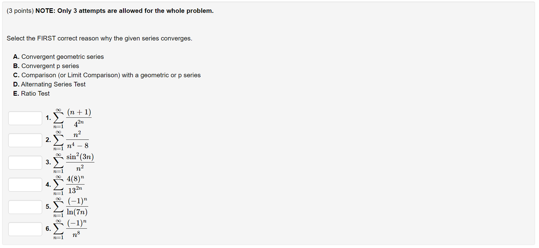 Solved (3 points) NOTE: Only 3 attempts are allowed for the | Chegg.com