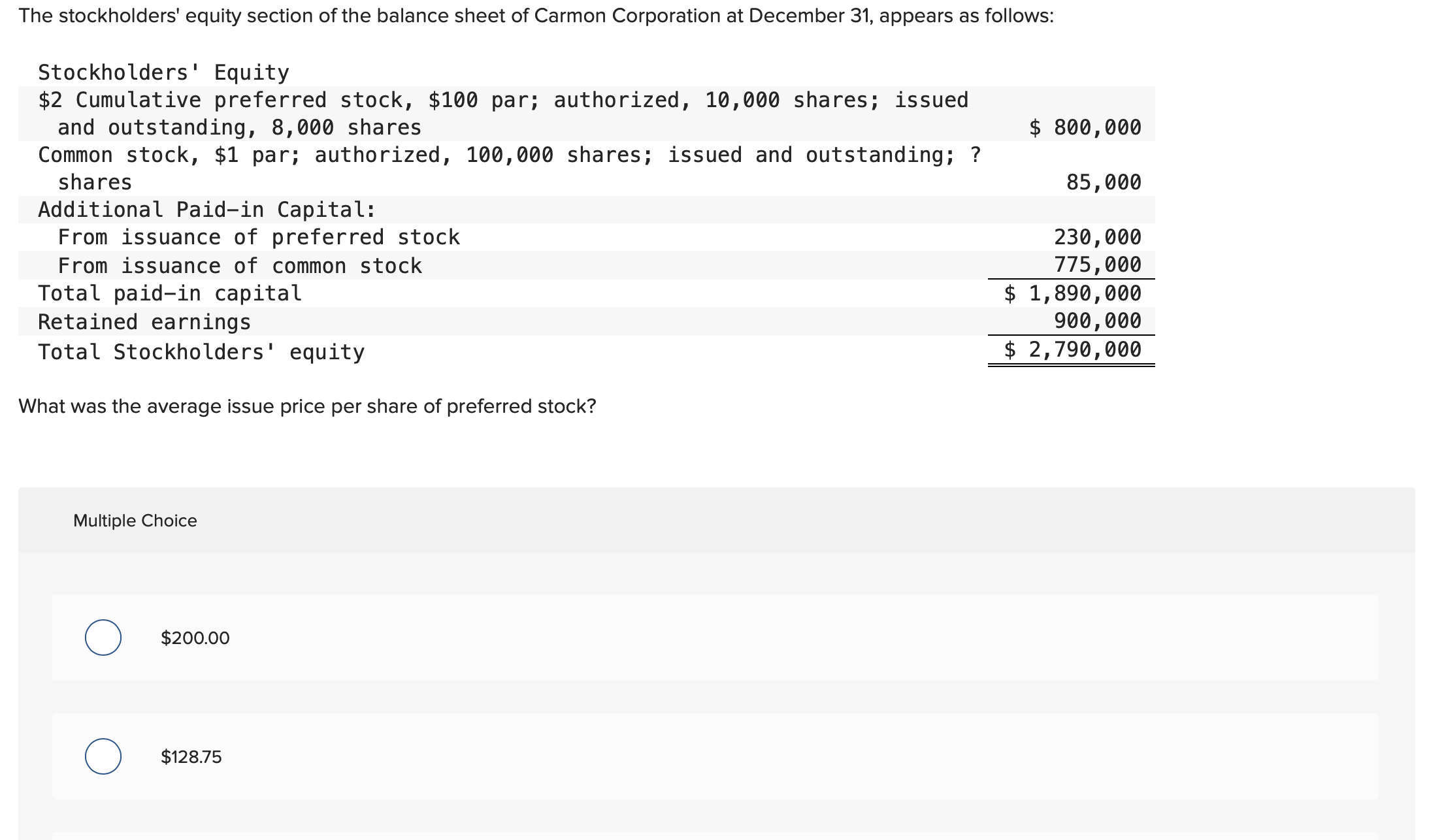 Solved The Stockholders Equity Section Of The Balance Sheet 4938