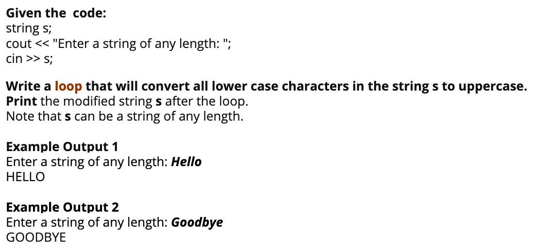 Solved Given the code: string s; cout