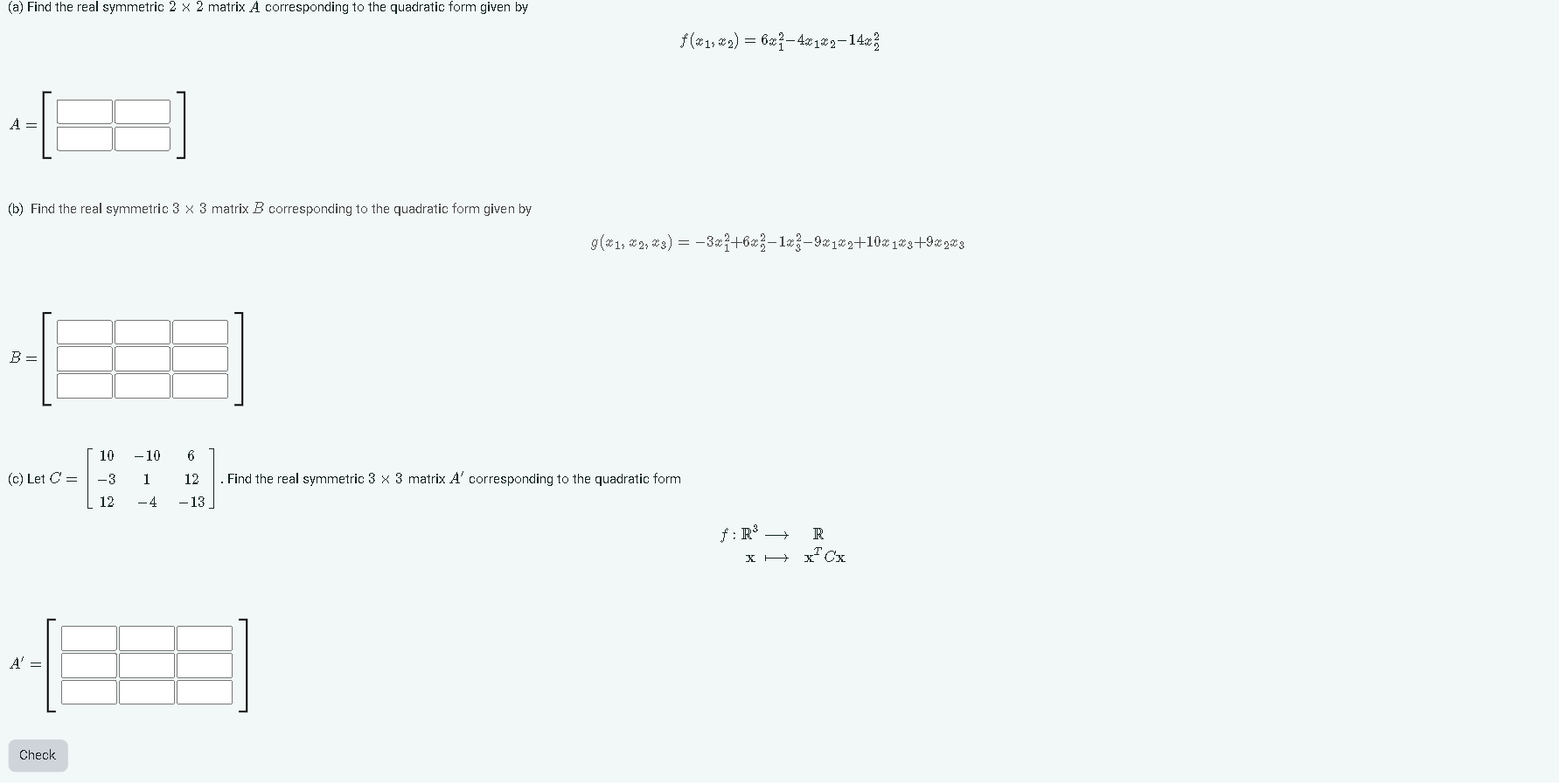 Solved (a) Find the real symmetric \\( 2 \\times 2 \\)