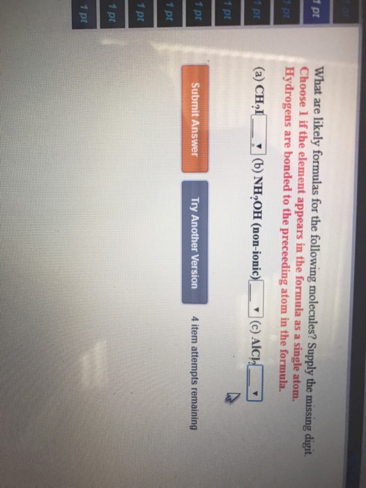 Solved What Are Likely Formulas For The Following Molecules Chegg