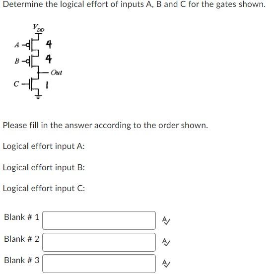 Solved Determine the logical effort of inputs A,B and C for | Chegg.com