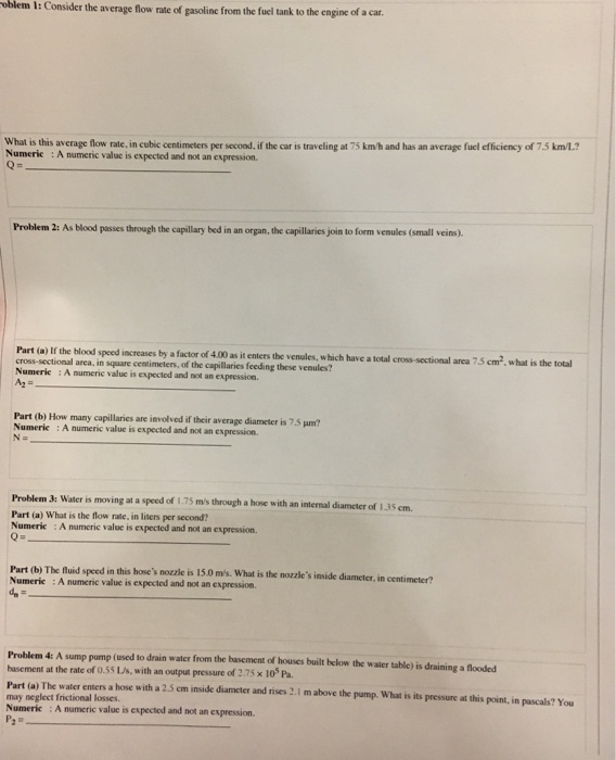 Solved 1: Consider the average flow rate of gasoline from | Chegg.com