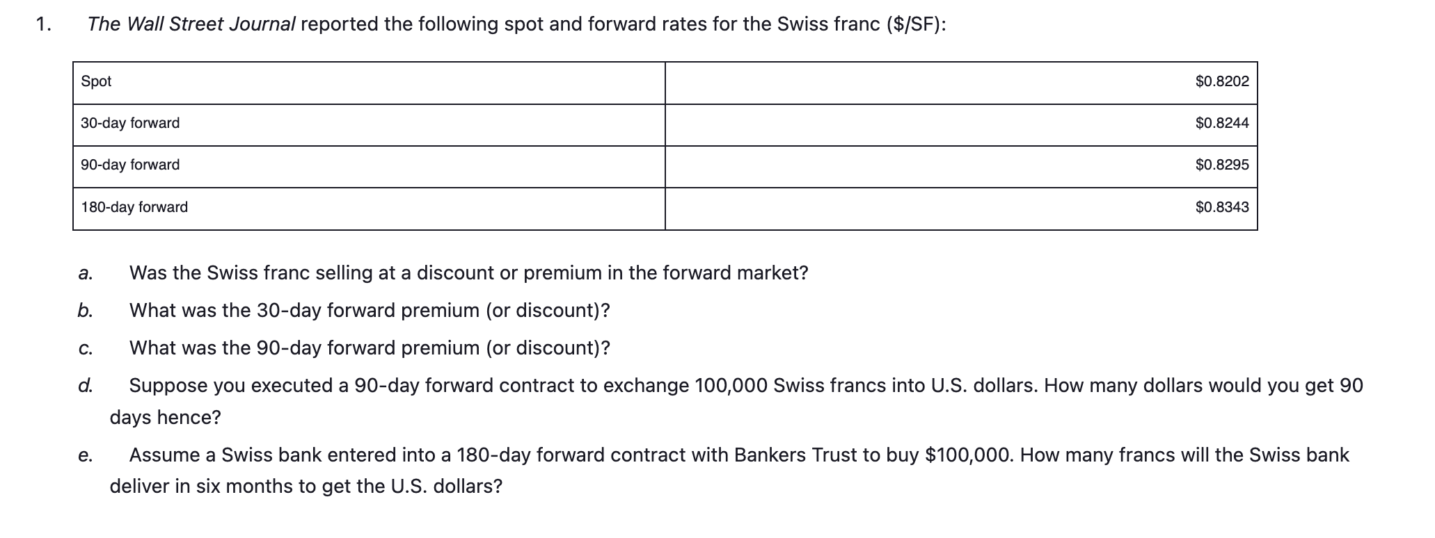 Solved 1. The Wall Street Journal Reported The Following | Chegg.com