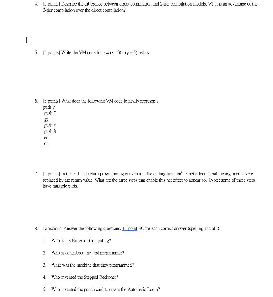 Solved 4. [5 points] Describe the difference between direct | Chegg.com