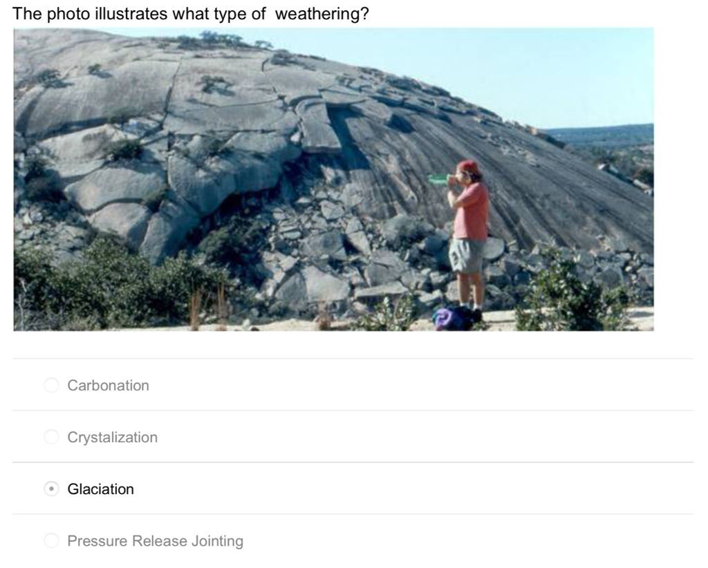 Solved The photo illustrates what type of weathering?