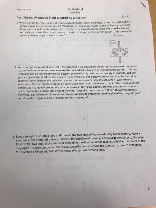 Solved Activity 4 20 points PHYS 1112K (30 min) Part Three: | Chegg.com