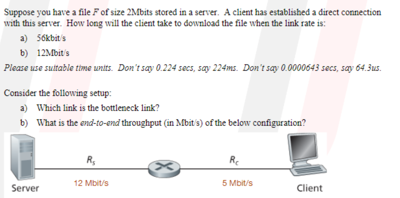 Solved Suppose You Have A File F Of Size 2Mbits Stored In A | Chegg.com