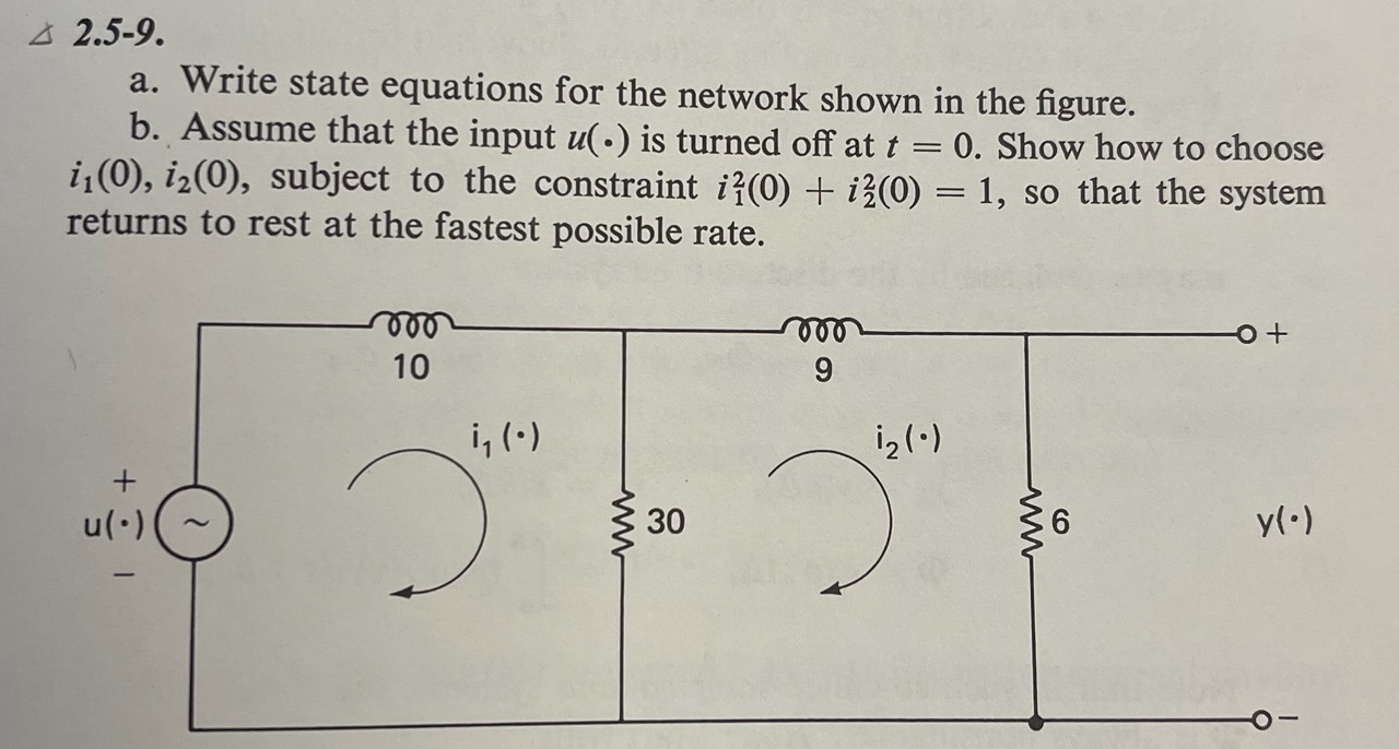 Solved a. Write state equations for the network shown in the | Chegg.com