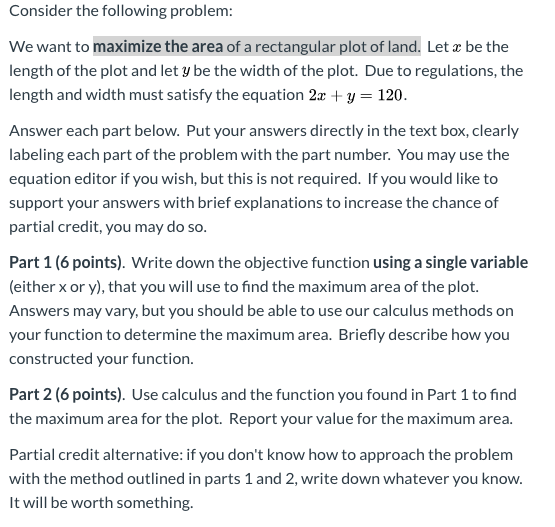 Solved Consider the following problem: We want to maximize | Chegg.com
