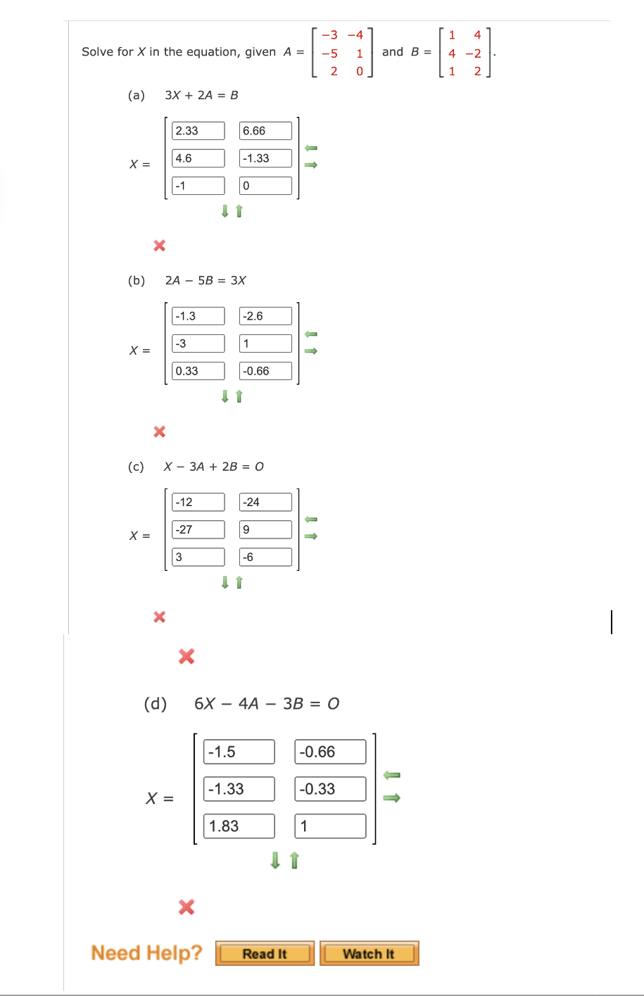 Solved 1 4. Solve for X in the equation, given A = -3 -4 -5 | Chegg.com