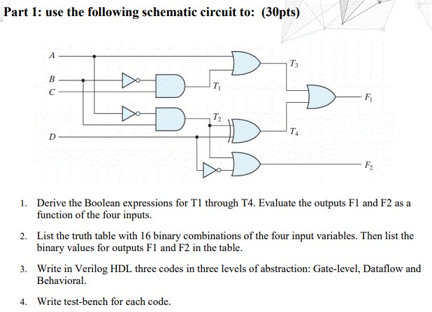 Solved Part 1: use the following schematic circuit to: | Chegg.com