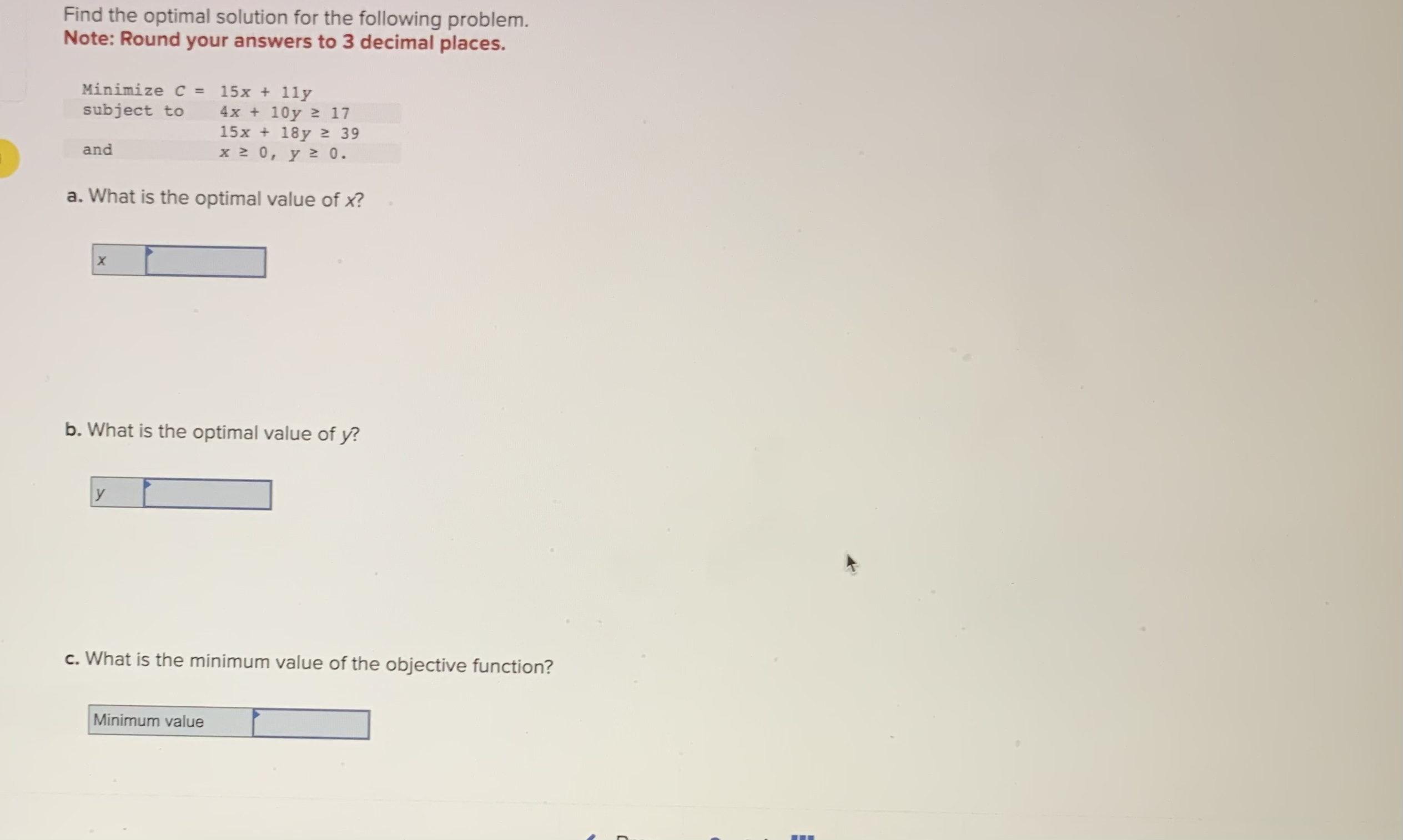 Solved Find the optimal solution for the following problem. | Chegg.com