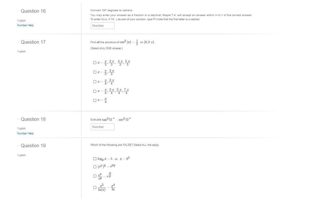 Solved Answer All The Questions 16, 17, 18, And 19 With The | Chegg.com