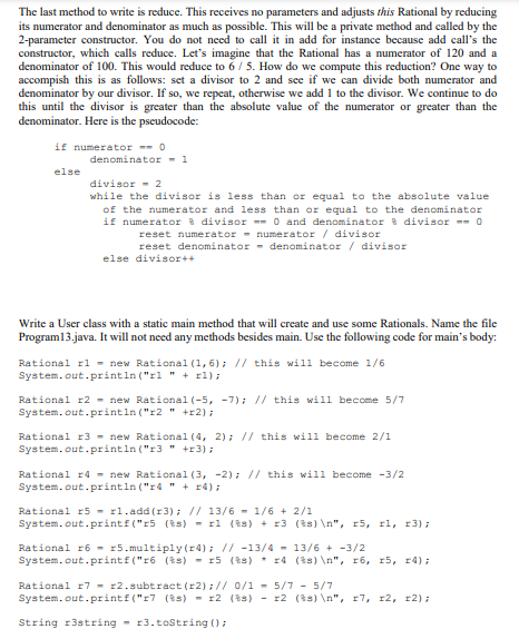 Solved In this program, you will write a class to represent | Chegg.com