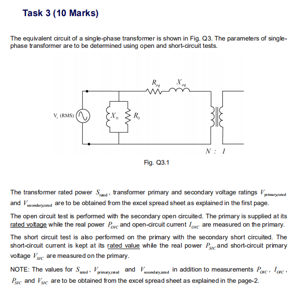 Solved Task 3 (10 Marks) The equivalent circuit of a | Chegg.com