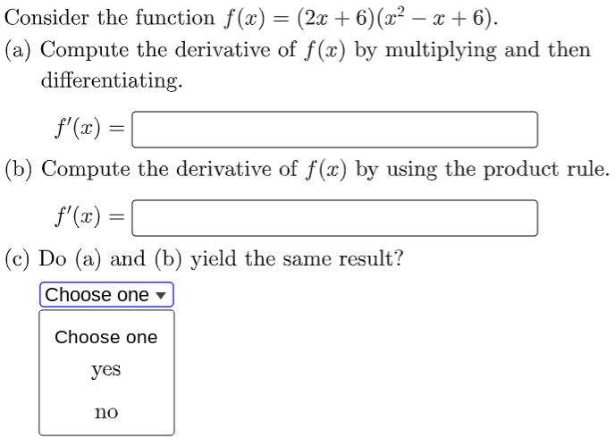 Solved Consider The Function F(x) = (2x + 6)(– 2 + 6). (a) | Chegg.com