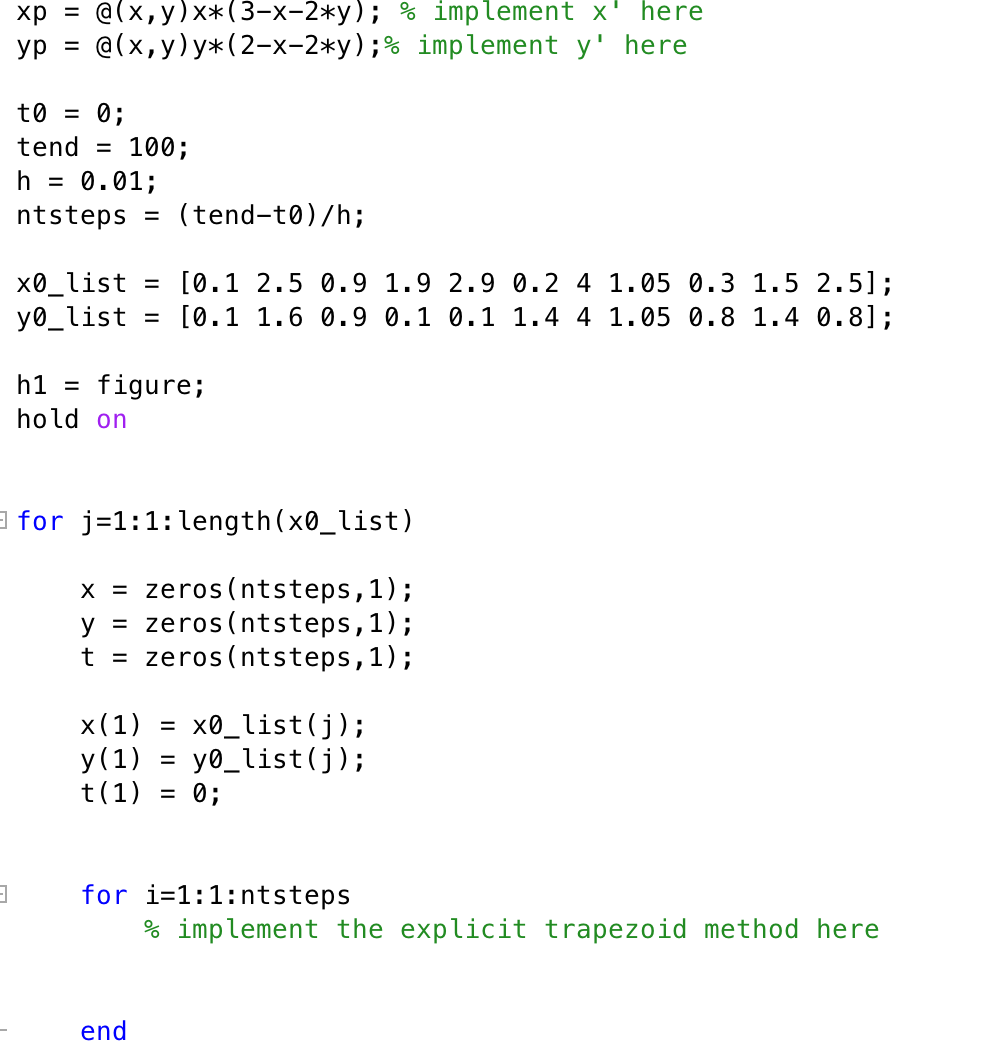 need help implementing the trapezoid method in Matlab | Chegg.com