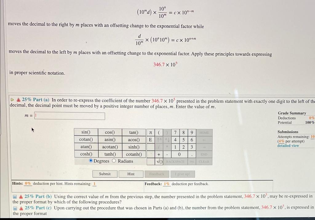 Solved 10 d 10 CX 10 10 Moves The Decimal To The Chegg