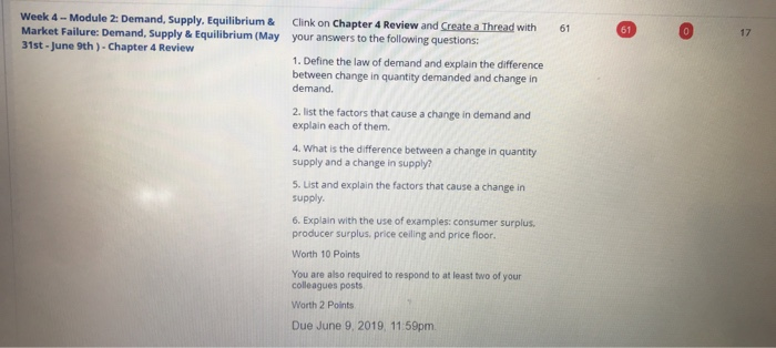 Solved Week 4 Module 2 Demand Supply Equilibrium Mar