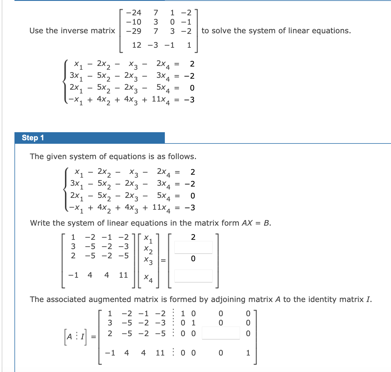 Solved Use The Inverse Matrix 1223