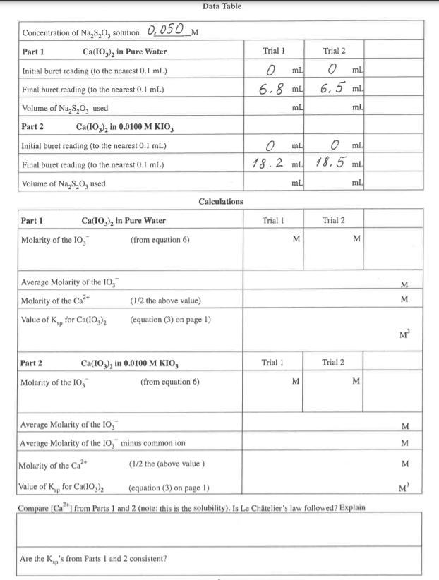 Solved Data Table Trial 1 Trial 2 ml 0 mL 0 6.8 ml O 6,5 ml | Chegg.com