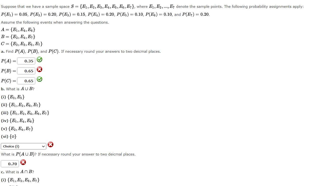 Solved Suppose That We Have A Sample Space S {e1 E2 E3