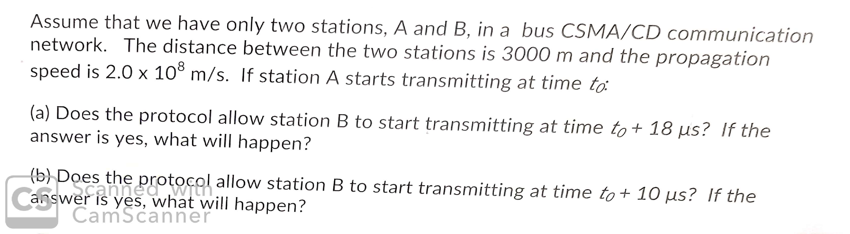 Solved Assume That We Have Only Two Stations, A And B, In A | Chegg.com