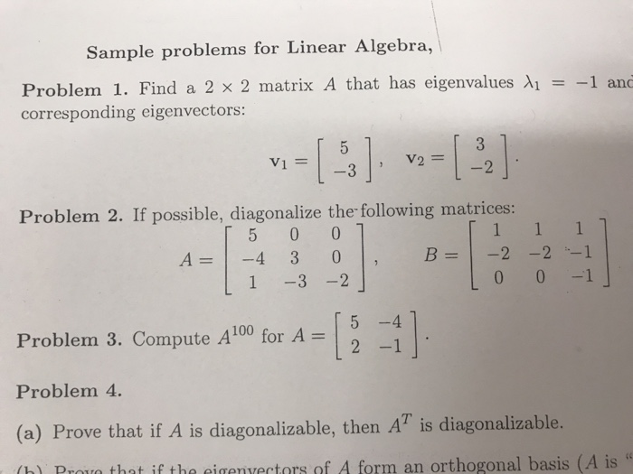 solved linear algebra problems