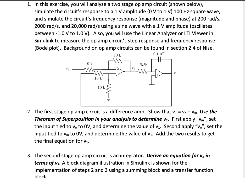 Solved 1. In this exercise, you will analyze a two stage op | Chegg.com
