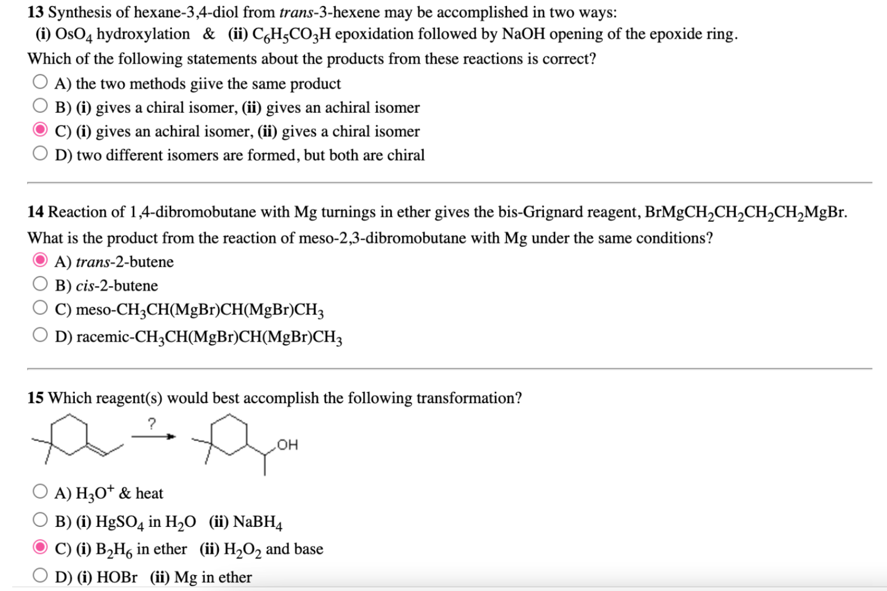 Solved Correct answers are already selected. For each of | Chegg.com