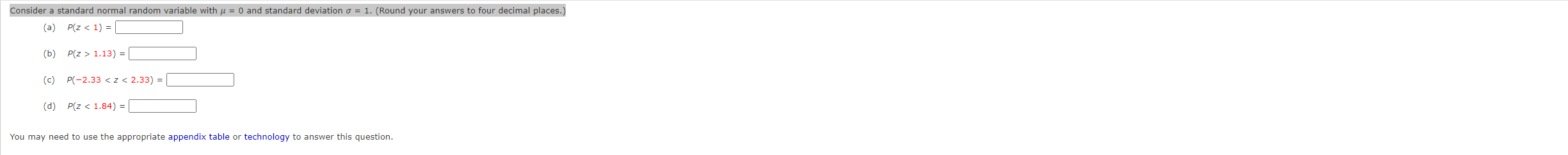 Solved Consider a standard normal random variable with μ=0 | Chegg.com