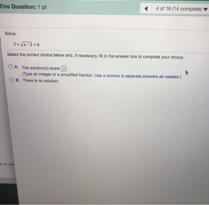 Solved This Question: 1 Pt 4 Of 18 (14 Complete) Solve. | Chegg.com