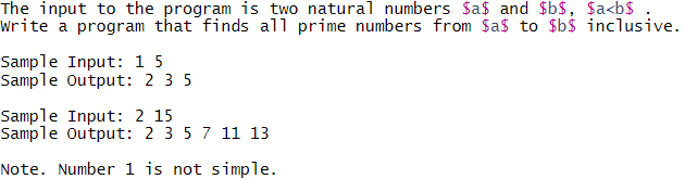 Solved The input to the program is two natural numbers $a$ | Chegg.com