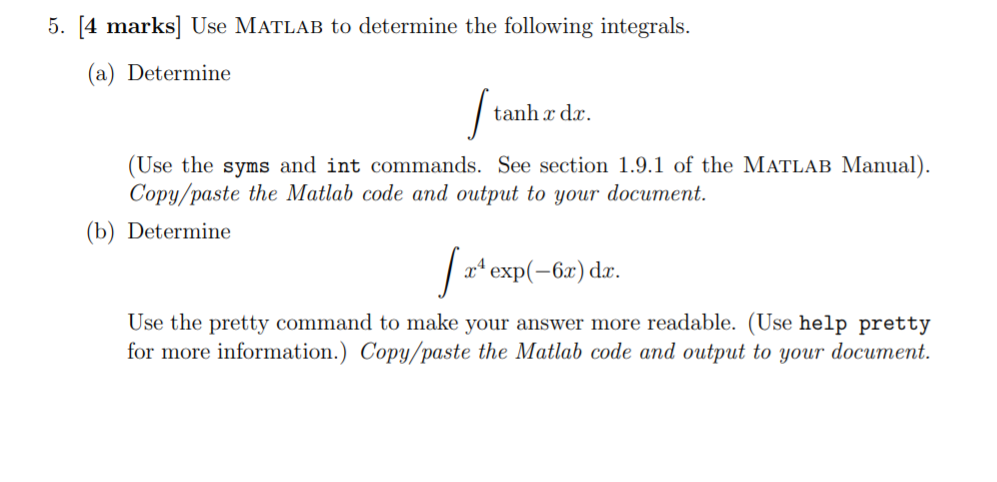 Solved Matlab Assignment Question Sheet Your submission must | Chegg.com