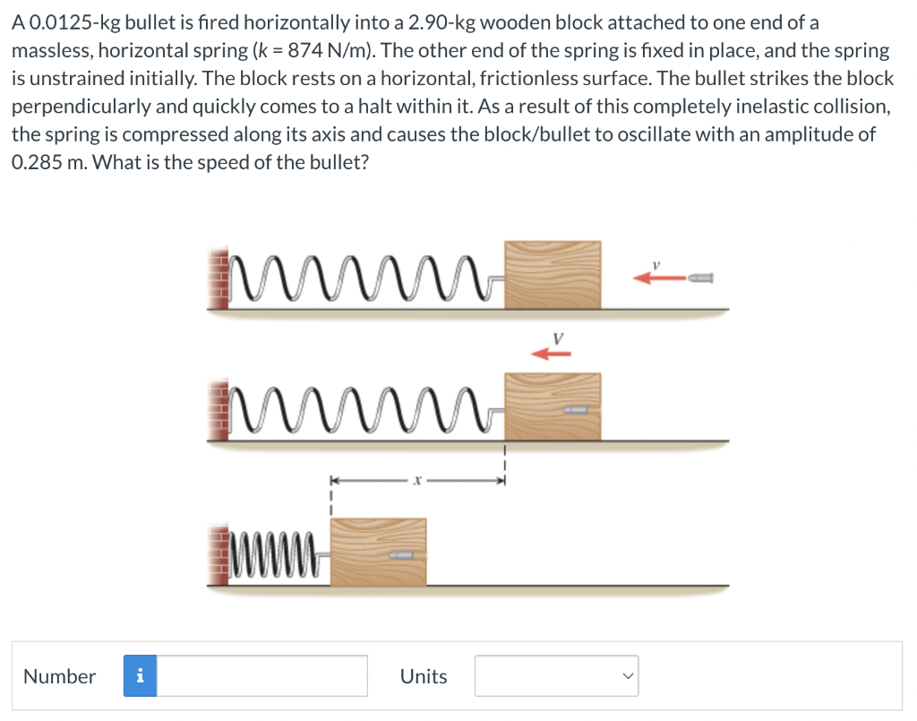 Solved A 0.0125−kg Bullet Is Fired Horizontally Into A | Chegg.com