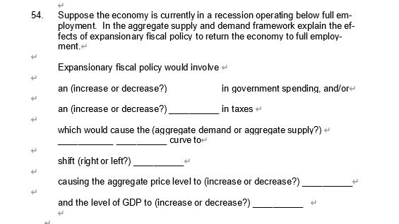 Solved Suppose the economy is currently in a recession | Chegg.com