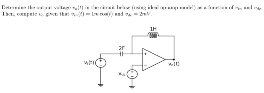 Solved Determine the output voltage vo(t) in the circuit | Chegg.com