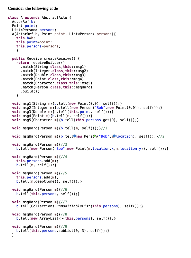 Solved Consider the following code class A extends | Chegg.com