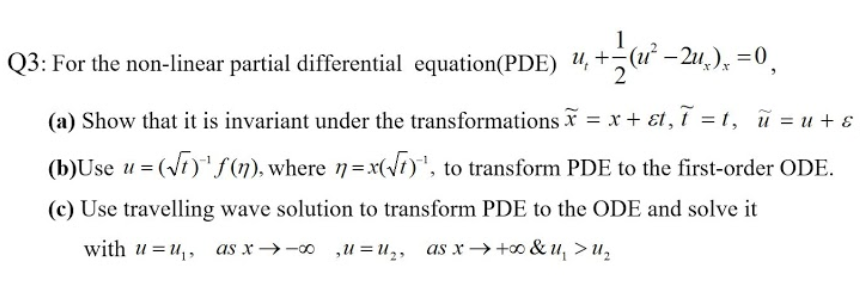 Q3: For the non-linear partial differential | Chegg.com