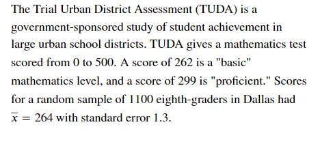 Solved The Trial Urban District Assessment (TUDA) is a | Chegg.com