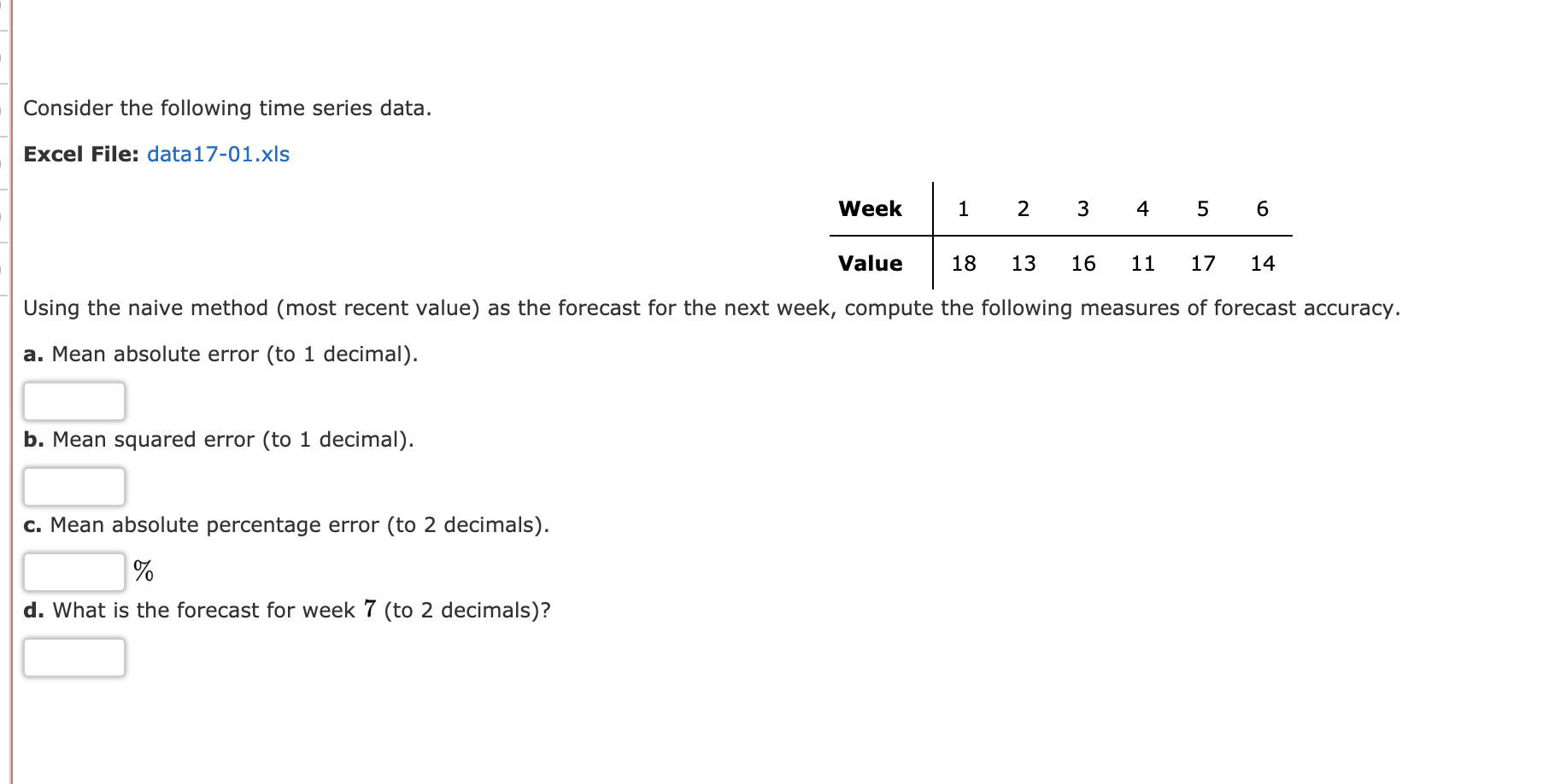 Time Series Data Excel File