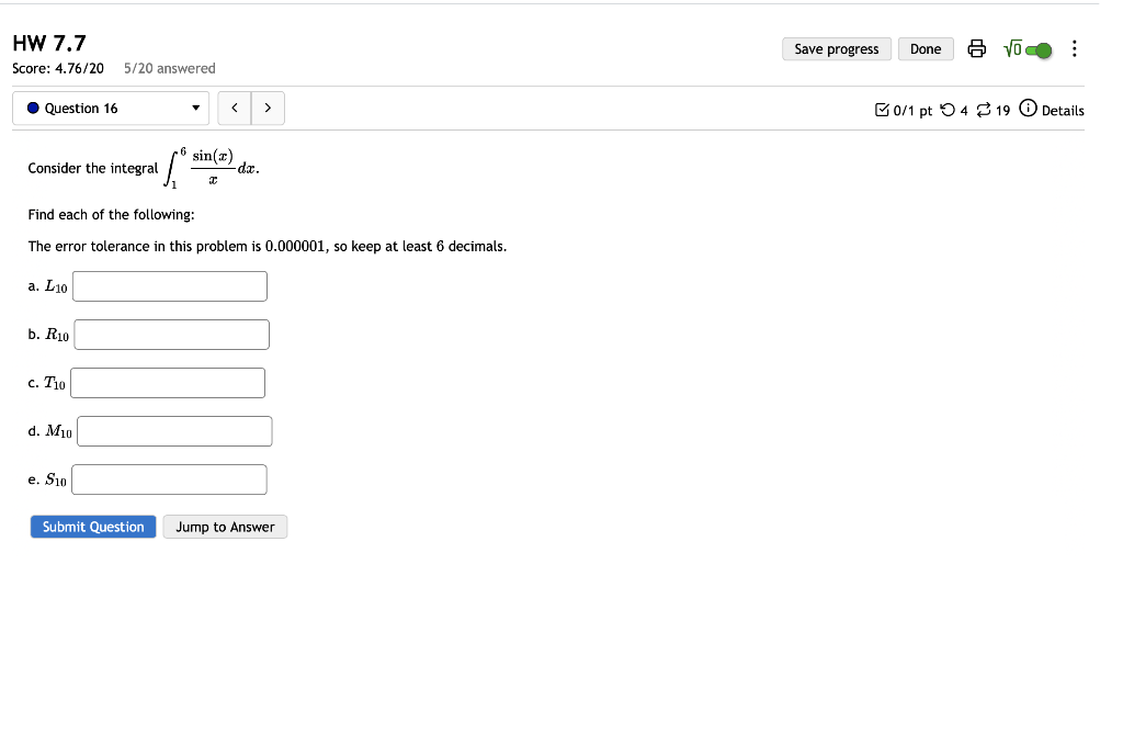 Solved The error tolerance in this problem is 0.000001, so | Chegg.com