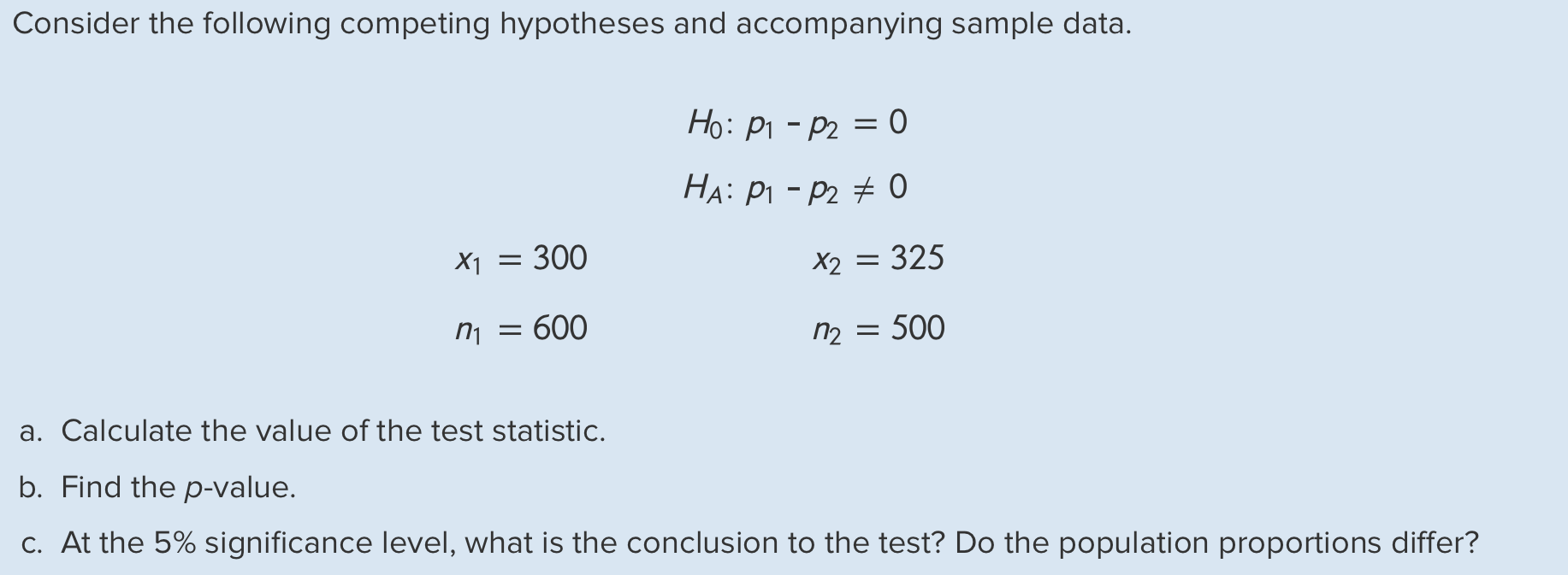 Solved Consider The Following Competing Hypotheses And Chegg Com