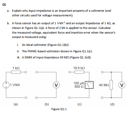 Solved Q1 a. Explain why input impedance is an important Chegg