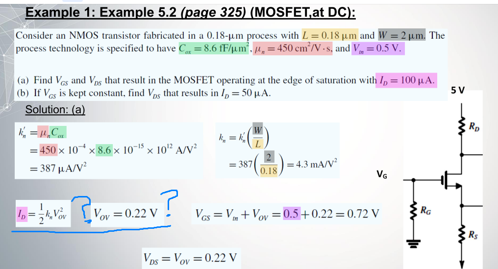 Solved Consider an NMOS transistor fabricated in a 0.18−μm | Chegg.com