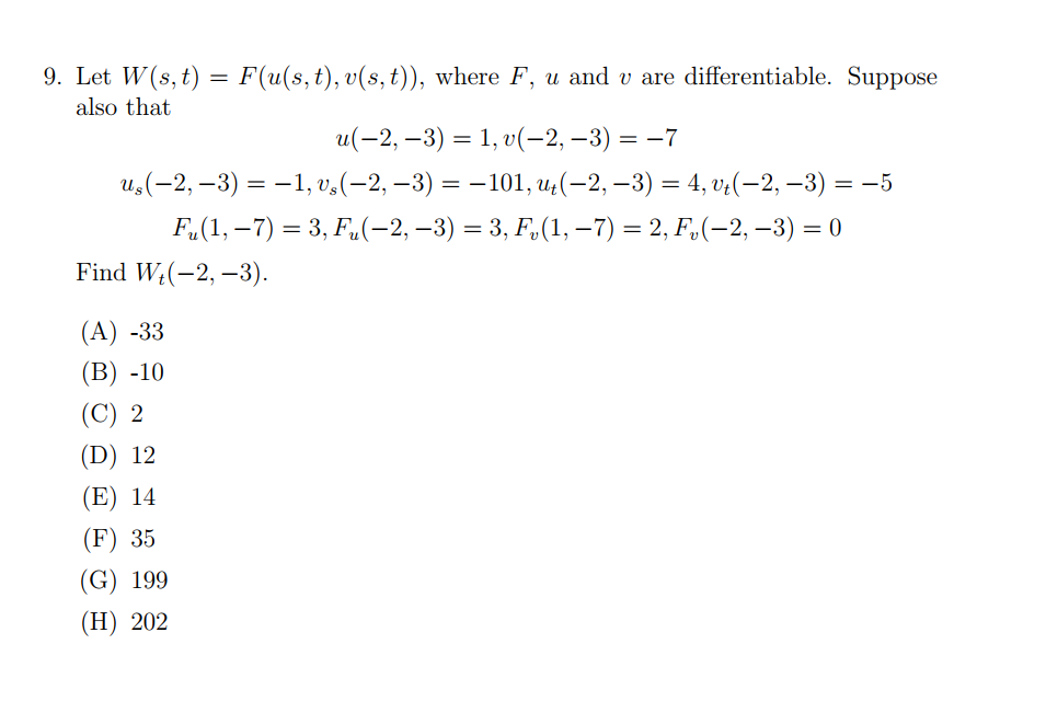 Solved 9 Let W S T F U S T V S T Where F U An Chegg Com